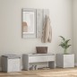 vidaXL Juego de muebles recibidor madera contrachapada gris hormigón