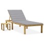 vidaXL Tumbona de jardín con mesa y cojín de madera de pino impregnada vidaXL Tumbona de jardín con mesa y cojín de madera de pino impregnada
