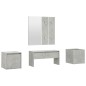 vidaXL Juego de muebles recibidor madera contrachapada gris hormigón