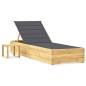 vidaXL Tumbona de jardín con mesa y cojín de madera de pino impregnada vidaXL Tumbona de jardín con mesa y cojín de madera de pino impregnada