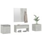 vidaXL Juego de muebles recibidor madera contrachapada gris hormigón