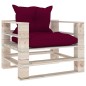 vidaXL Sofá de palets de jardín con cojines rojo tinto madera de pino vidaXL Sofá de palets de jardín con cojines rojo tinto madera de pino