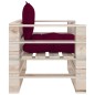 vidaXL Sofá de palets de jardín con cojines rojo tinto madera de pino vidaXL Sofá de palets de jardín con cojines rojo tinto madera de pino