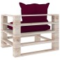 vidaXL Sofá de palets de jardín con cojines rojo tinto madera de pino vidaXL Sofá de palets de jardín con cojines rojo tinto madera de pino