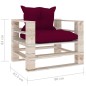 vidaXL Sofá de palets de jardín con cojines rojo tinto madera de pino vidaXL Sofá de palets de jardín con cojines rojo tinto madera de pino