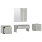 vidaXL Juego de muebles recibidor madera contrachapada gris hormigón