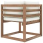 vidaXL Sofá de esquina de palets para jardín con cojines color crema vidaXL Sofá de esquina de palets para jardín con cojines color crema