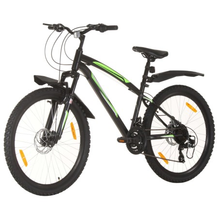 vidaXL Bicicleta montaña 21 velocidades 26 pulgadas rueda 46 cm negro