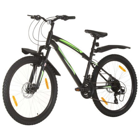 vidaXL Bicicleta montaña 21 velocidades 26 pulgadas rueda 36 cm negro