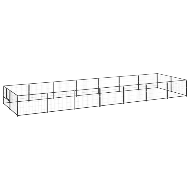 vidaXL Perrera acero 14 m² negra vidaXL Perrera acero 14 m² negra