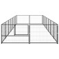 vidaXL Perrera acero 14 m² negra vidaXL Perrera acero 14 m² negra