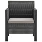 vidaXL Set de muebles jardín 3 piezas cojines PP ratán gris antracita vidaXL Set de muebles jardín 3 piezas cojines PP ratán gris antracita