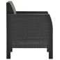 vidaXL Set de muebles jardín 3 piezas cojines PP ratán gris antracita vidaXL Set de muebles jardín 3 piezas cojines PP ratán gris antracita