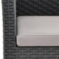 vidaXL Set de muebles jardín 3 piezas cojines PP ratán gris antracita vidaXL Set de muebles jardín 3 piezas cojines PP ratán gris antracita