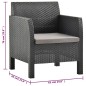 vidaXL Set de muebles jardín 3 piezas cojines PP ratán gris antracita vidaXL Set de muebles jardín 3 piezas cojines PP ratán gris antracita