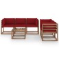 vidaXL Juego de muebles de jardín 6 piezas con cojines rojo tinto vidaXL Juego de muebles de jardín 6 piezas con cojines rojo tinto