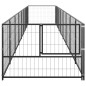 vidaXL Perrera acero 8 m² negra vidaXL Perrera acero 8 m² negra