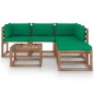 vidaXL Muebles de jardín de palets 6 pzs con cojines madera impregnada vidaXL Muebles de jardín de palets 6 pzs con cojines madera impregnada