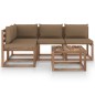 vidaXL Juego de muebles de jardín 5 piezas con cojines gris taupe vidaXL Juego de muebles de jardín 5 piezas con cojines gris taupe