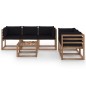 vidaXL Juego de muebles de jardín 6 piezas con cojines negros vidaXL Juego de muebles de jardín 6 piezas con cojines negros