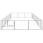 vidaXL Perrera plateada 30 m² acero vidaXL Perrera plateada 30 m² acero