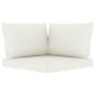 vidaXL Juego de muebles de jardín 10 piezas con cojines blanco crema