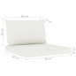 vidaXL Juego de muebles de jardín 10 piezas con cojines blanco crema