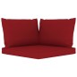 vidaXL Juego de muebles de jardín 10 piezas con cojines rojo tinto