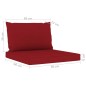 vidaXL Juego de muebles de jardín 10 piezas con cojines rojo tinto