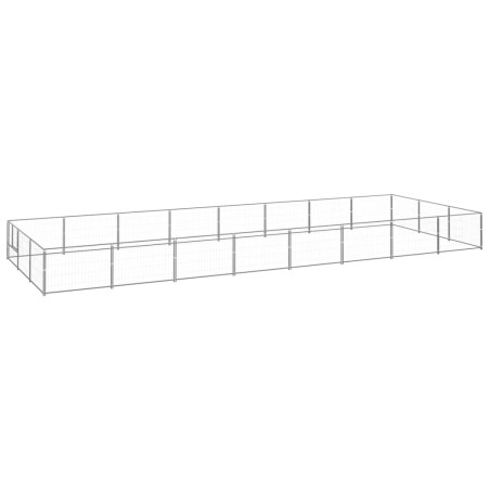 vidaXL Perrera plateada 24 m² acero