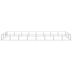 vidaXL Perrera plateada 24 m² acero