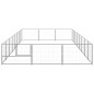 vidaXL Perrera plateada 24 m² acero vidaXL Perrera plateada 24 m² acero