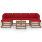 vidaXL Muebles de jardín de palets 7 pzs con cojines madera impregnada vidaXL Muebles de jardín de palets 7 pzs con cojines madera impregnada