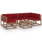vidaXL Muebles de jardín de palets 7 pzs con cojines madera impregnada vidaXL Muebles de jardín de palets 7 pzs con cojines madera impregnada
