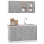 vidaXL Juego muebles de cocina 4 pzas madera ingeniería gris hormigón vidaXL Juego muebles de cocina 4 pzas madera ingeniería gris hormigón