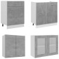 vidaXL Juego muebles de cocina 4 pzas madera ingeniería gris hormigón vidaXL Juego muebles de cocina 4 pzas madera ingeniería gris hormigón