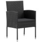 vidaXL Juego de comedor para jardín de 5 piezas negro vidaXL Juego de comedor para jardín de 5 piezas negro