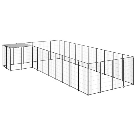 vidaXL Perrera negra 13,31 m² acero  