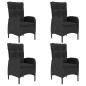 vidaXL Juego de comedor de jardín de 5 piezas negro