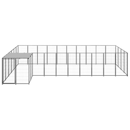 vidaXL Perrera negra 13,31 m² acero  