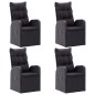 vidaXL Juego de comedor para jardín 5 piezas negro vidaXL Juego de comedor para jardín 5 piezas negro