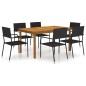vidaXL Juego de comedor para jardín de 7 piezas negro vidaXL Juego de comedor para jardín de 7 piezas negro