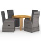 vidaXL Juego de comedor para jardín 5 piezas gris vidaXL Juego de comedor para jardín 5 piezas gris