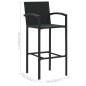 vidaXL Conjunto de bar para jardín 5 piezas negro