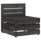 vidaXL Set de muebles de jardín 11 pzas madera de pino impregnada gris