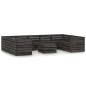vidaXL Set de muebles de jardín 10 pzas madera de pino impregnada gris