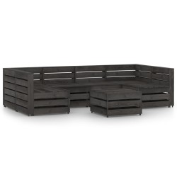vidaXL Set de muebles de jardín 7 pzas madera de pino impregnada gris