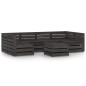vidaXL Set de muebles de jardín 7 pzas madera de pino impregnada gris