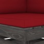 vidaXL Sofá de esquina seccional con cojines madera impregnada gris