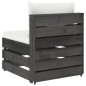 vidaXL Sofá central seccional con cojines madera impregnada gris vidaXL Sofá central seccional con cojines madera impregnada gris